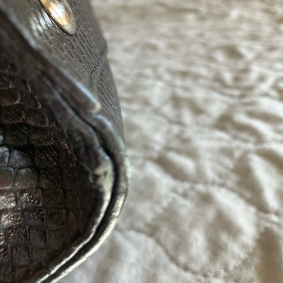 COACH Charlie Signature Python Tote Style - Black.  Front snap pocket. - Picture 9 of 11